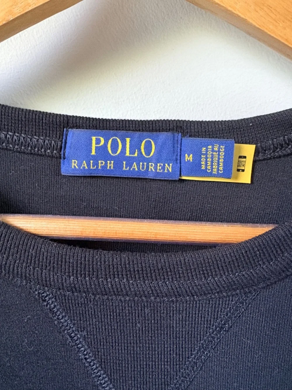 Polo Ralph Lauren Black Sweatshirt with Embroidered Camo Pony M